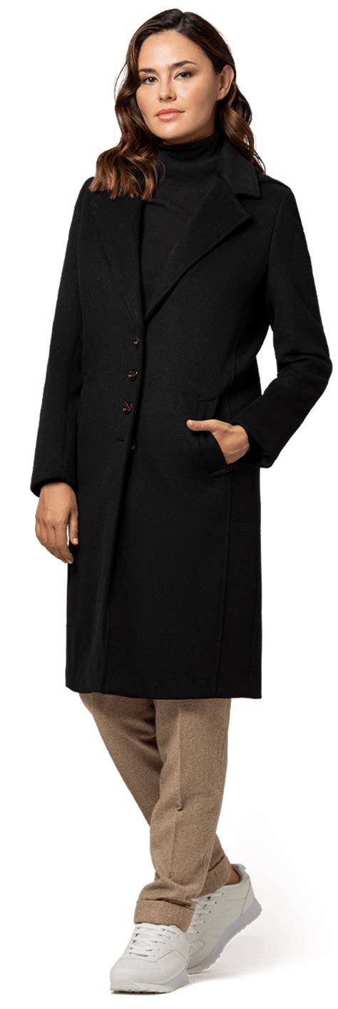 Long Black Chesterfield Coat With Wide Lapels Sumissura