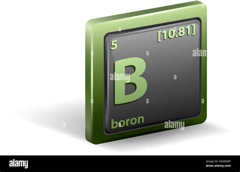 Boron Chemical Element Chemical Symbol With Atomic Number And Atomic Mass Illustration Stock