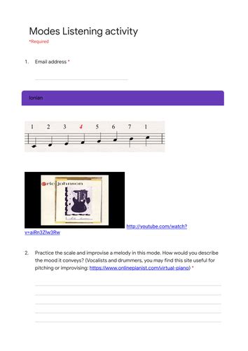 Introduction to Music Modes | Teaching Resources