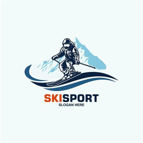 Skiing Stylized Vector Symbol Logo Or Emblem Template 32498262 Vector