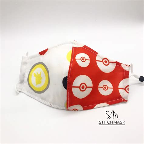 Kids Pokemon Face Mask With Filter Pocket and Nose Wire Made - Etsy