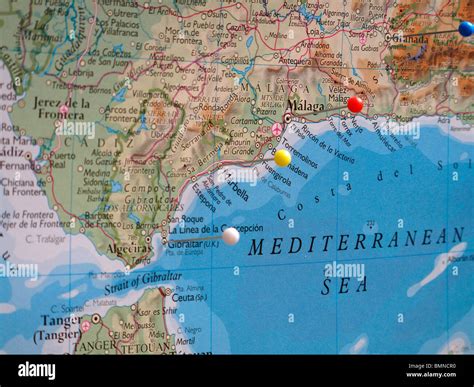 map pins  southern spain stock photo alamy