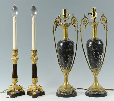 Lot 754: Two Pair of Antique Decorative Lamps | Case Auctions