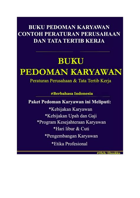 Buku Pedoman Karyawan Peraturan Perusahaan Dan Tata Tertib Kerja Pdf