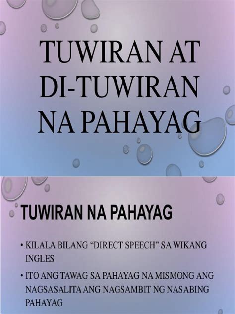 Tuwiran at Di Tuwirang Pahayag | PDF