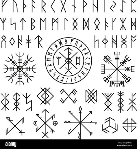 Futhark Viking Norse Iconos De Dise O R Nico Viejo Signo De Misterio