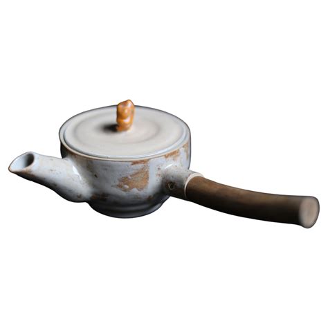 Wheel Thrown Tea Pot With Wooden Handle For Sale At 1stDibs