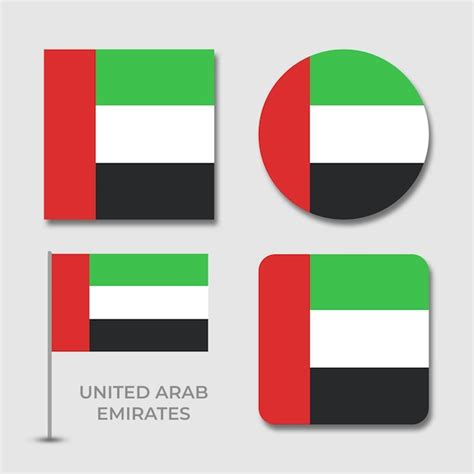 Premium Psd Set Design National Flags Of United Arab Emirates