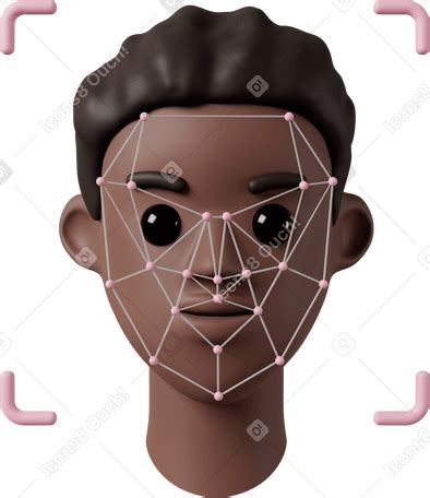 3D face scan PNG, SVG