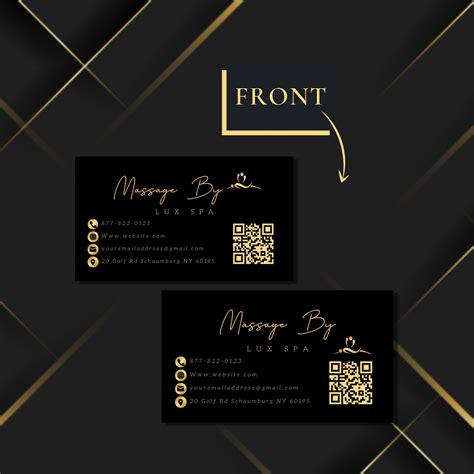 Massage Therapy Business Card Template Qr Code Referral Card For Spa