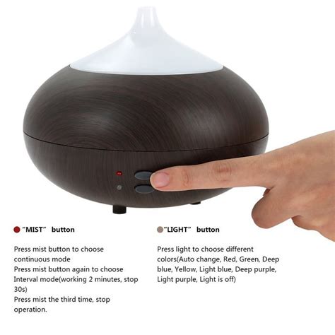 Oobest Wood Grain Aroma Essential Oil Diffuser Humidifier 300ML