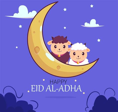 Celebrando La Ilustraci N De Dibujos Animados De Eid Aladha Vector