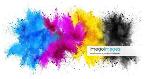 Colorful Cmyk Cyan Magenta Yellow Key Holi Paint Color Powder Explosion