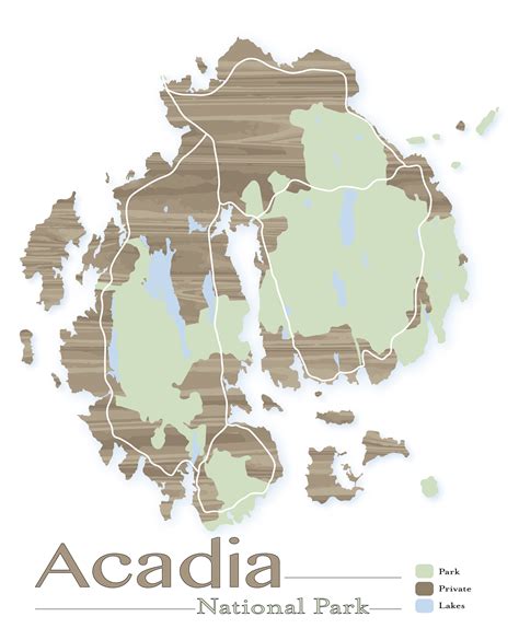 Acadia National Park Map National Park Map National Park Etsy Acadia National Park Map