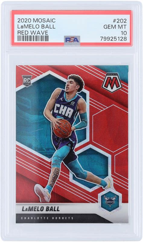 Lamelo Ball Charlotte Hornets Panini Mosaic Red Wave Psa