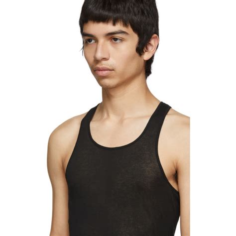 Rick Owens Black Basic Rib Tank Top Rick Owens