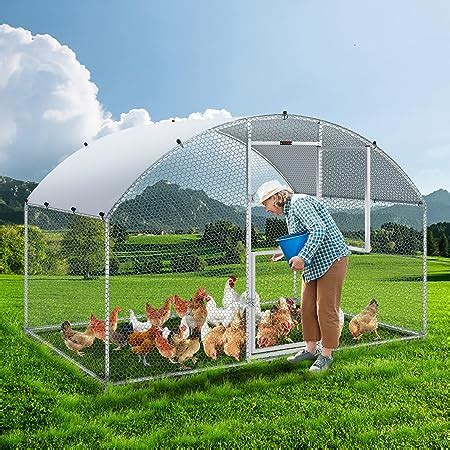 Amazon VEVOR Large Metal Chicken Coop With Run Walkin Chicken