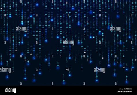 Binary Background Matrix Concept Falling Digits On Dark Backdrop