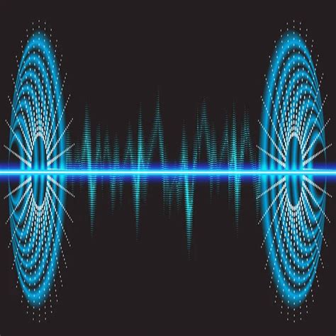 Ondas De Sonido Oscilantes Luz De Ne N Fondo De Tecnolog A Abstracta