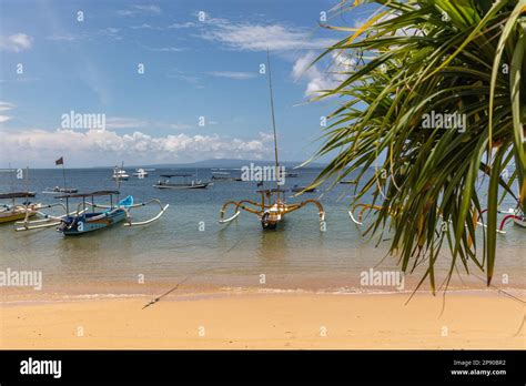 Traditional Indonesian Outrigger Style Wooden Fishing Boats Jukung On