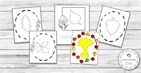 Free Printable Fall Pin Punching And Tracing Cards Montessori