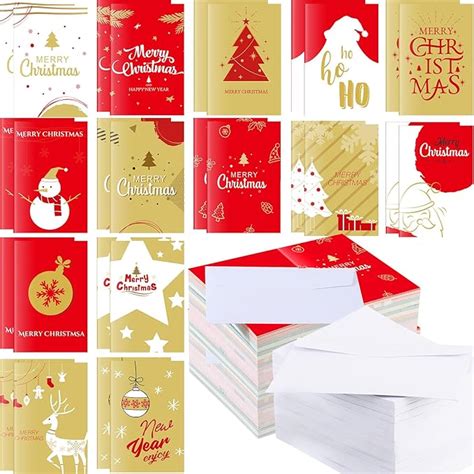 Amazon Zhanmai Pcs Christmas Greeting Cards Gold Foil