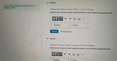 Solved Use the molar volume to calculate each of the | Chegg.com