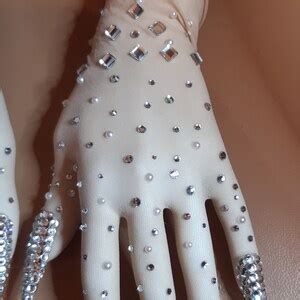 Translucent Opera Nude Gloves With Pearls And Crystals For Performance Bridal Gloves Cosplay
