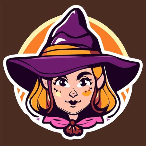 Premium Vector Halloween Witch Girl Twitch Scarecrow Hand Drawn Cartoon Sticker Icon Concept