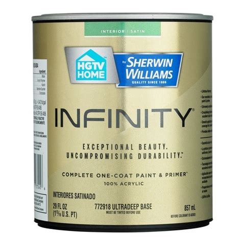 Hgtv Home By Sherwin Williams Infinity Tintable Satin Acrylic Interior Paint And Primer In One