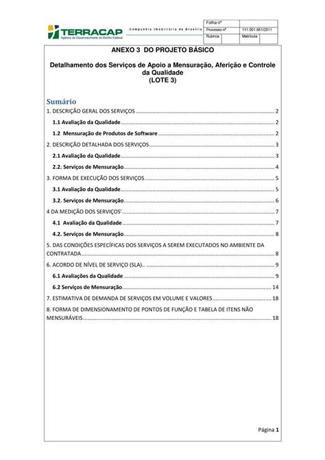 PDF ANEXO 3 DO PROJETO BÁSICO Detalhamento dos Serviços de