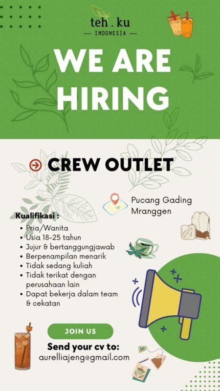 Lowongan Kerja Crew Outlet Di Teh Ku Indonesia Pucang Gading