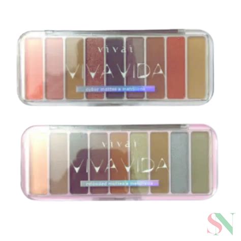 Paleta De Sombras Cyber Matte E Met Licas Viva Vida Vivai Shopee Brasil