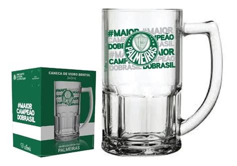 Caneca De Chopp Do Palmeiras Vidro 340ml Oficial Licenciada ALLMIX