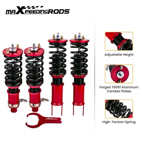 Twin Tube Damper Coilover Suspension Kits For Honda Civic Red