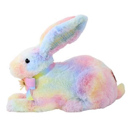 Easter Rainbow Bunny Laying Down Polyester Rabbit Tie Dyed 0808753 1