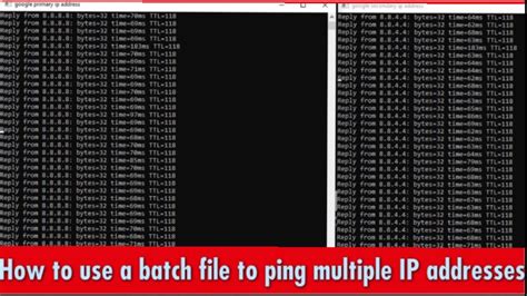 How To Use A Batch File To Ping Multiple Ip Addresses Youtube