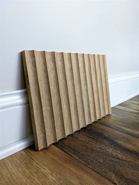 Fluted Wall Panels Custom Sizes Primed Or White Oak Wall Etsy Slat