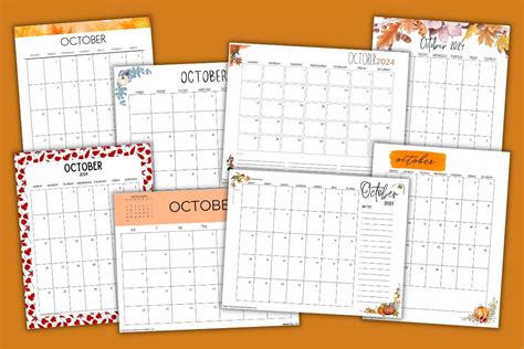 Free Printable October 2024 Calendars