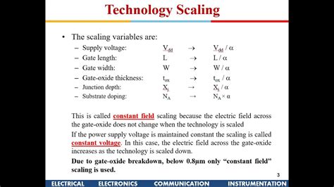 Vlsi Design Cmos Scalingtechnology Scaling Constant Field Scaling