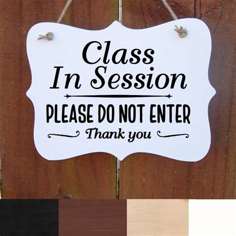 Class In Session Sign Do Not Enter Sign Front Door Sign Etsy Ireland