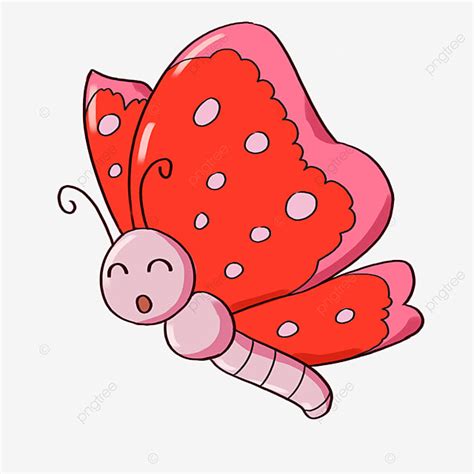 Cute Butterflies Hd Transparent Butterfly Cute Cartoon Red Butterfly