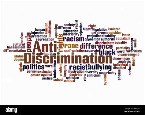 Word Cloud With Anti Discrimination Concept Create With Text Only Stock