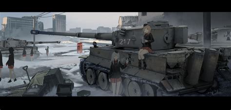 Anime Anime Girls Vehicle Weapon Tank Girls Und Panzer Kv 2 T 34