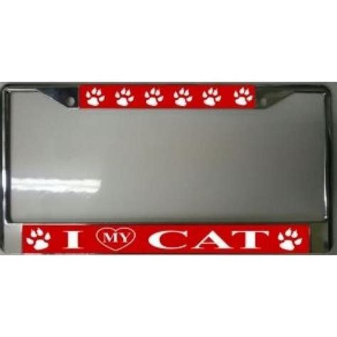 I Heart My Cat License Plate Frame Free Screw Caps With This Frame