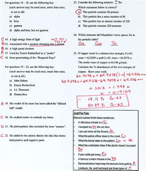 Periodic Table Worksheet Answer Key Chemistry If8766