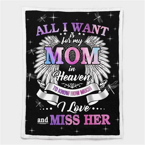 Mothers Day Blanket For Mom Memorial Blanket All I Want Is For My Mom