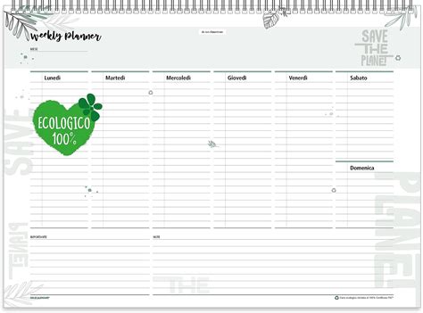 Agendepoint It Planning Agenda Da Tavolo Settimanale Spiralato Con