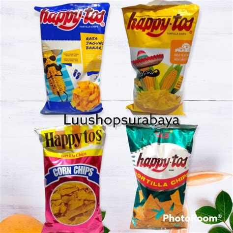 Jual HAPPYTOS Tortilla Chips 160gram Jagung Bakar Keju Pedas Merah