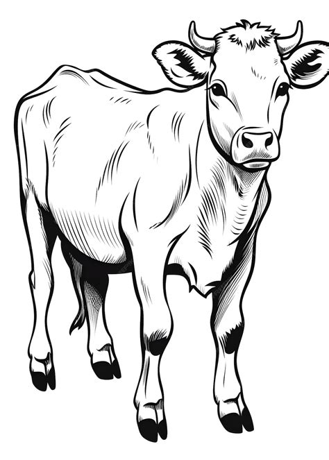 Premium Photo Cow Coloring Page Cow Line Art Coloring Page Cow Outline Drawing For Coloring